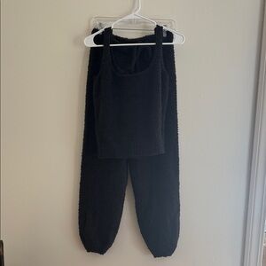 SKIMS Black Cozy Pajama Set